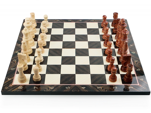 Wunderschönes Walnuss Optik Schach Spiel mit Massivholz Schachfiguren